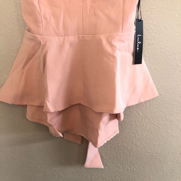 Lulus Simply Joyous Blush Sleeveless Peplum Top Size M - Picture 6 of 16
